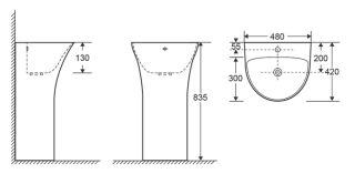 Раковина Ceruttispa  Simona 480x420x835 напольная